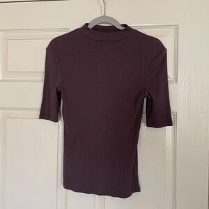 Brown Mock Neck Top